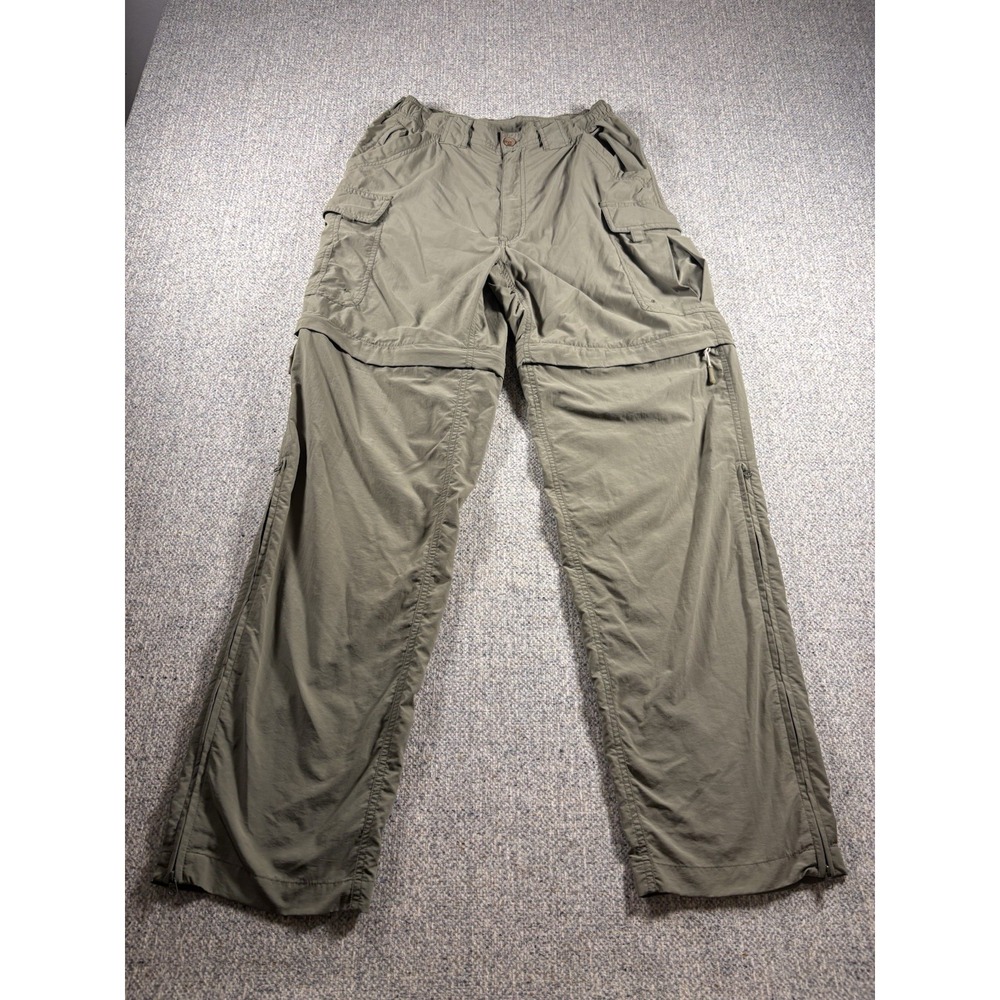 World Wide Sportsman Convertible Cargo‎ Pants Zip Hiking Camping Khaki Mens S/32